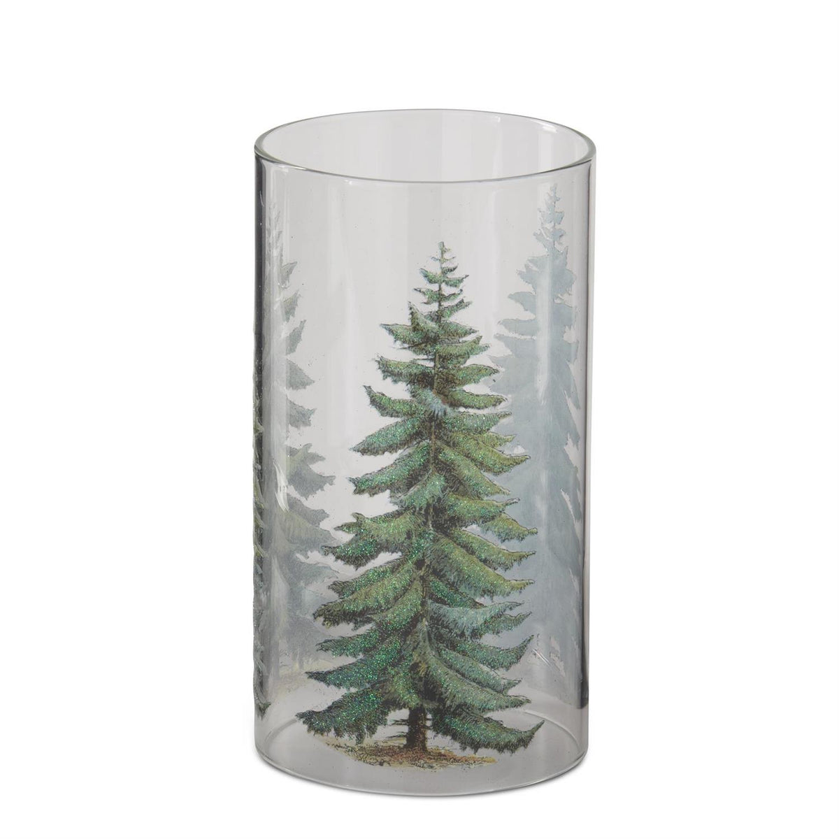 7.75" Christmas Tree Glass Candle Slip Cover