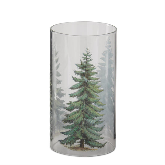 7.75" Christmas Tree Glass Candle Slip Cover
