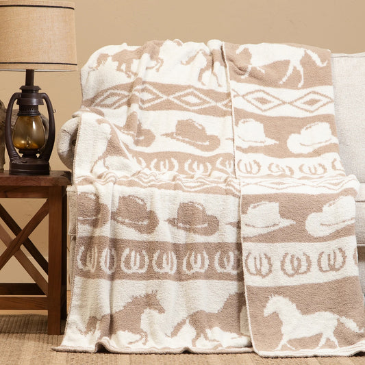 Tan Rodeo Stretchy Throw