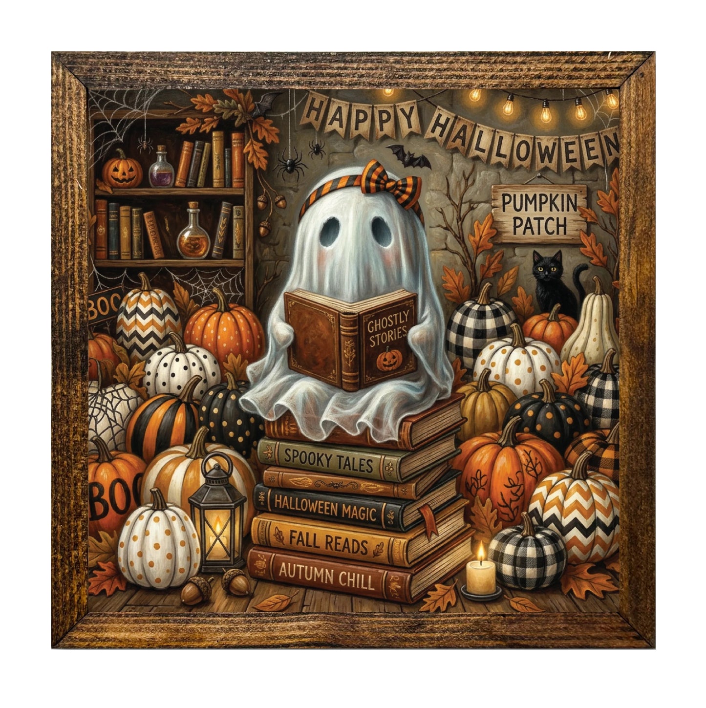 Cozy Ghost Reading 12x12