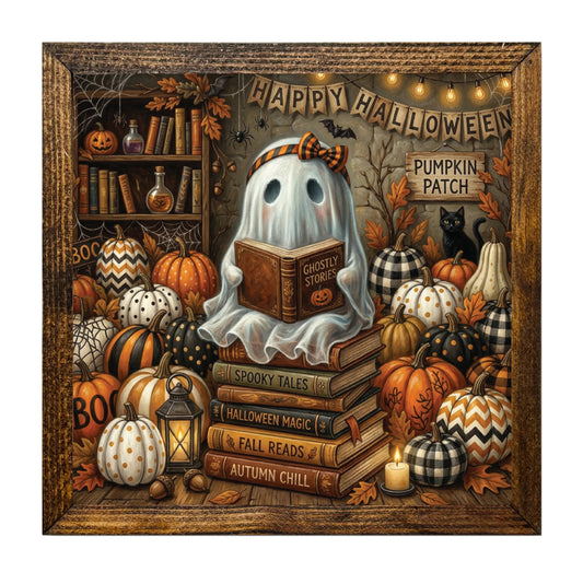Cozy Ghost Reading 12x12