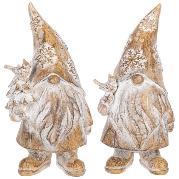 Carved Gnome Fig 4-Asst. Resin