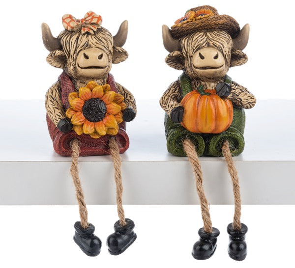 Sunflower Cow Shelf Sitter, 2 asst