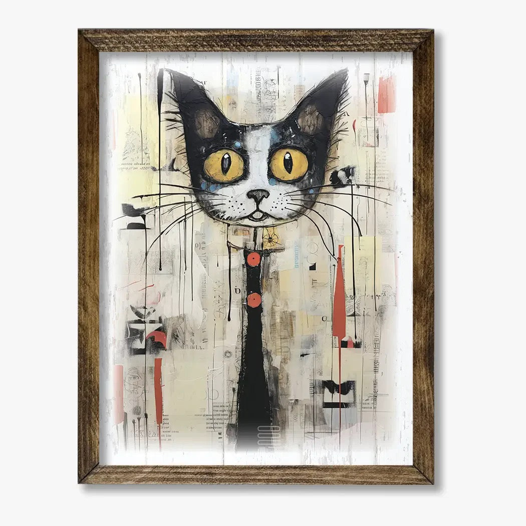 Framed Cat Artwork (5) 9x11