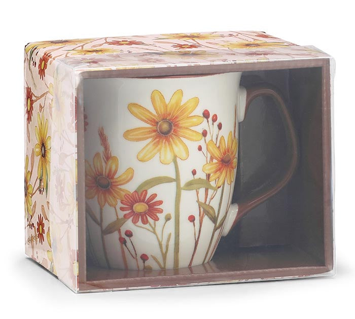 Mug Fall Daisies w/ Brown Int