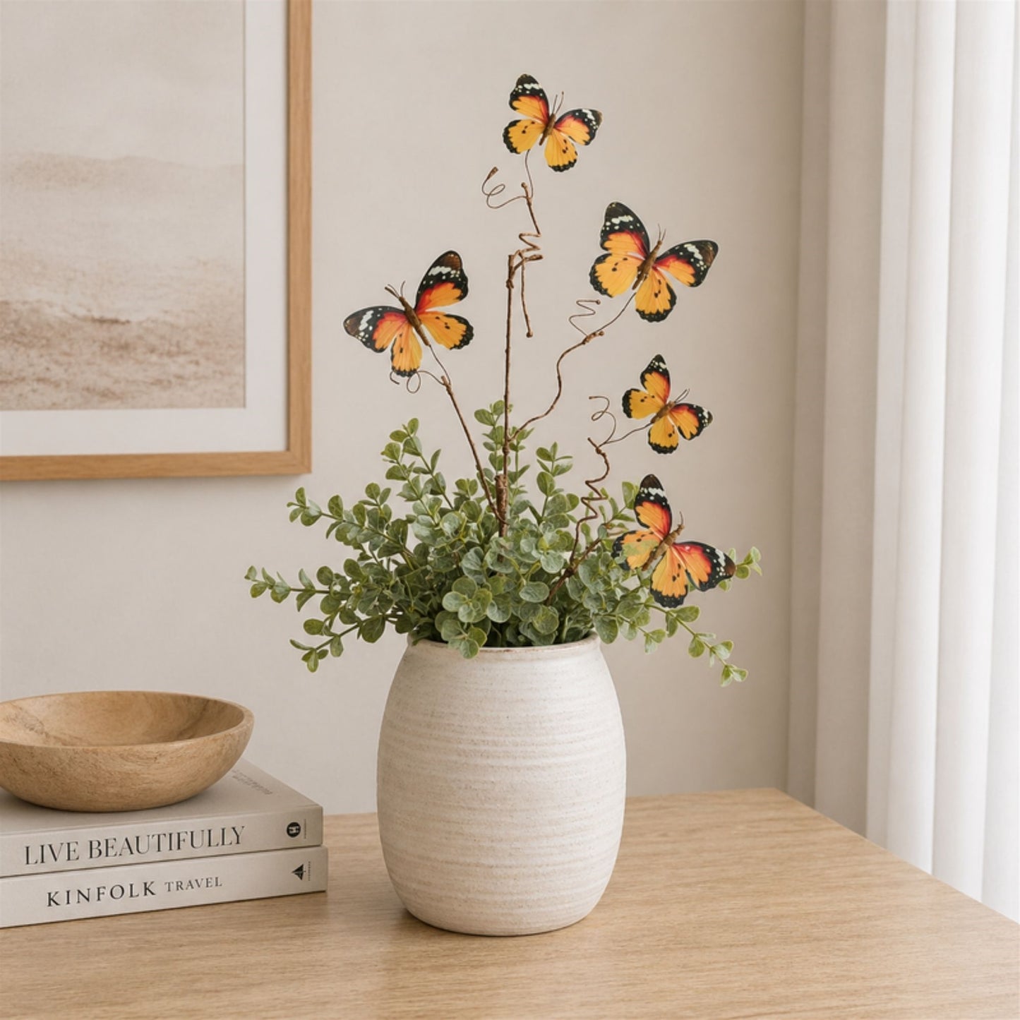Orange/Black Butterfly Spray 28"