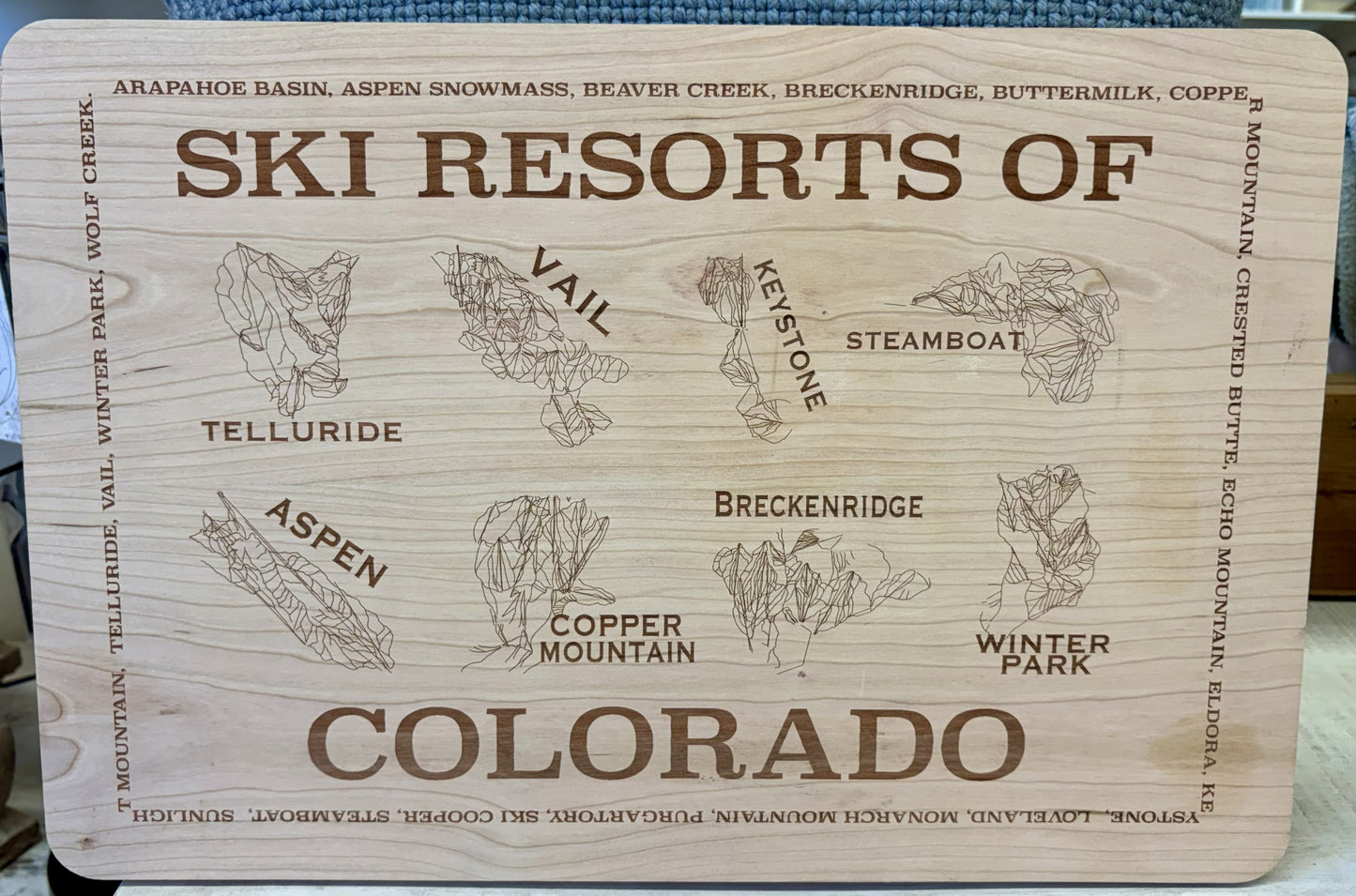 Colorado Ski Cutting Charcuterie Board