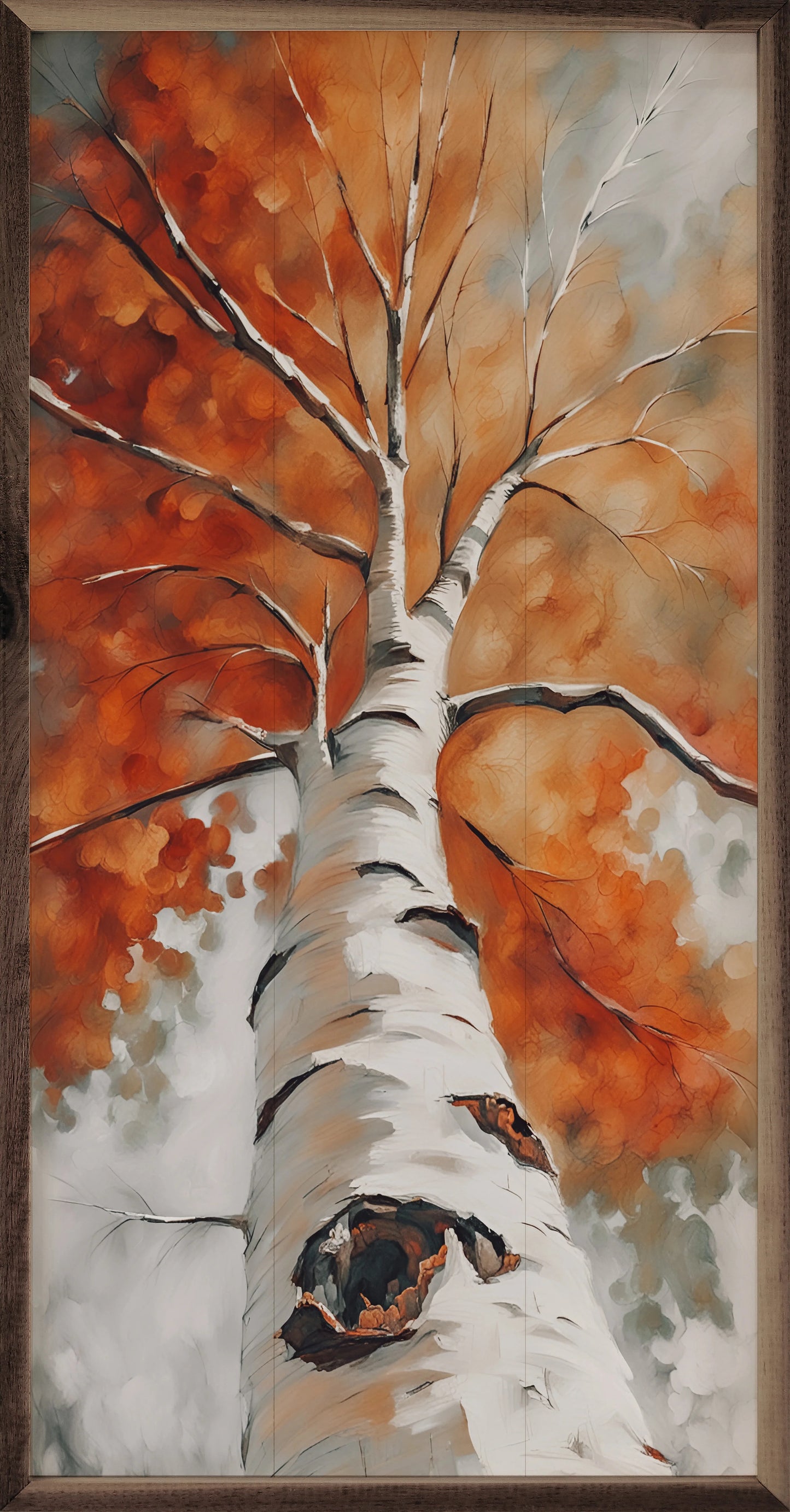Tall Fall Birch Tree 12x24