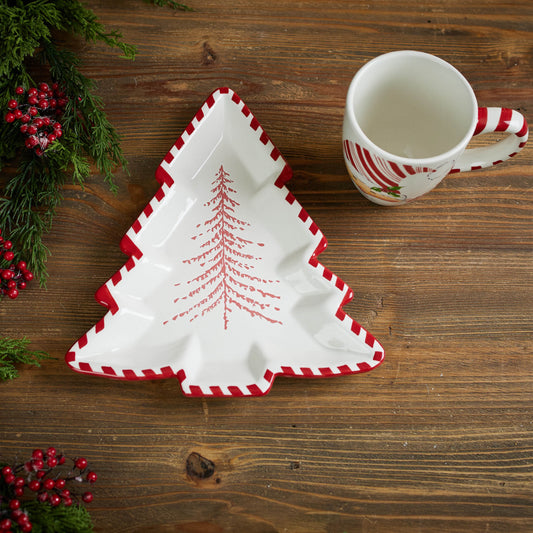 Tree Platter 11.5" ceramic Christmas
