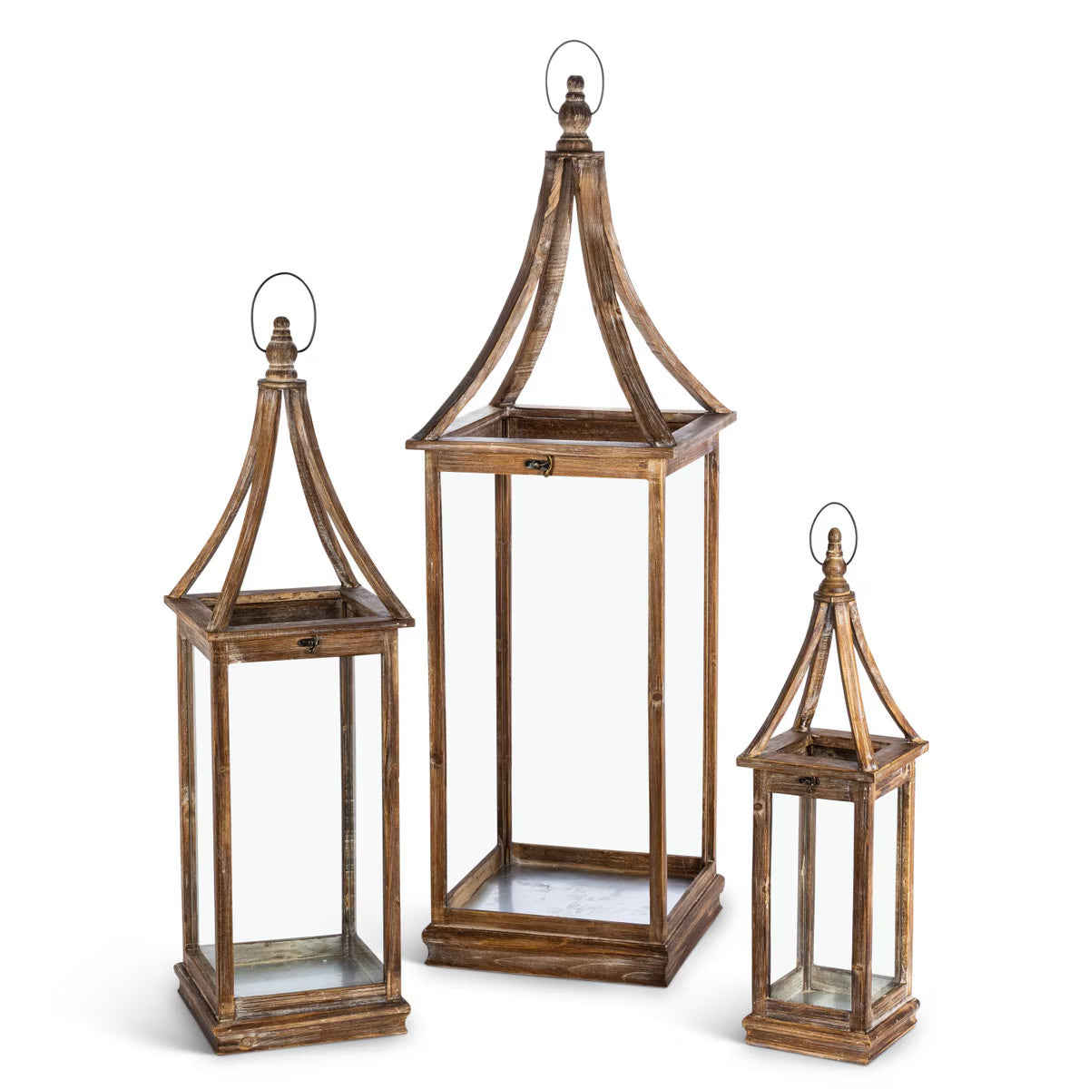 Wooden Nested Candle Holder Lg