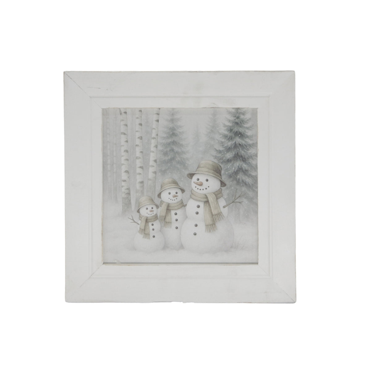 Snowman Family Forest Framed