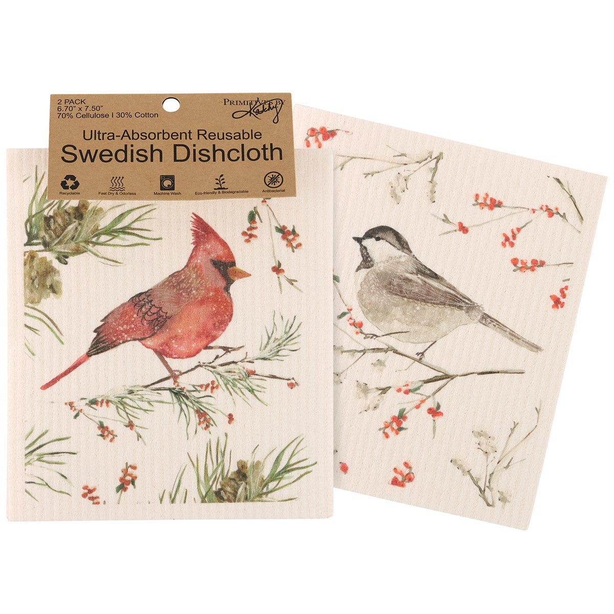 Swedish Cloth Set-Winter Birds