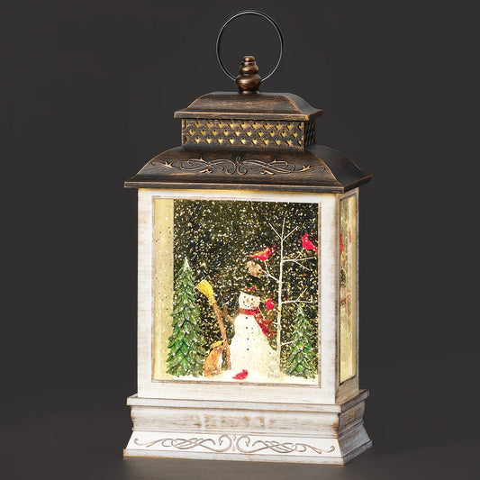 10.5" Lighted Swirl Snowman White