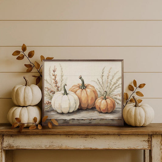 Pumpkins With Autumn Branches 20x16