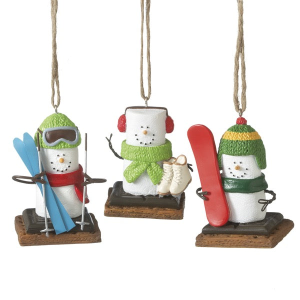 S'mores Winter Sport Orn 3-Asst Resin