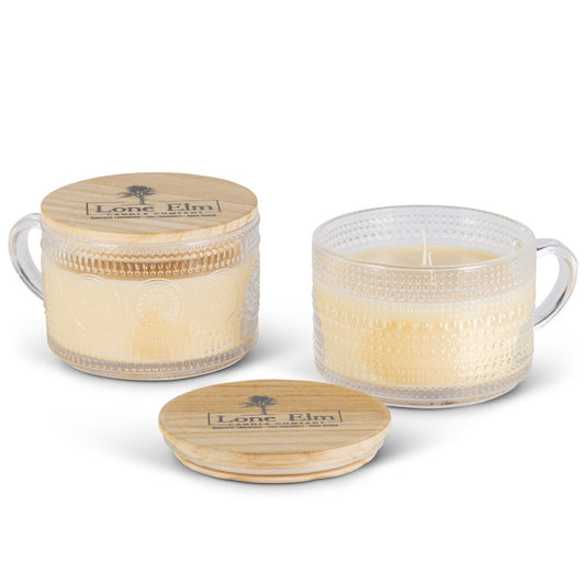 8oz Glass Mug Candle Wooden Lid