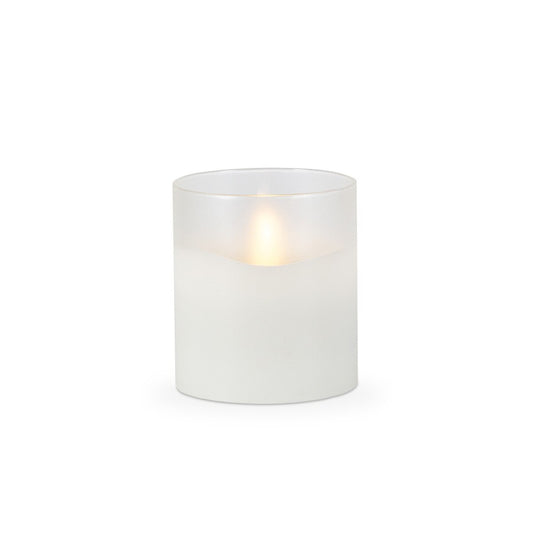 Hand Poured Candle Frosted Glass LED