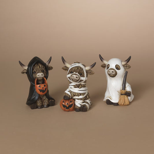 Halloween Highland Cow, 3 Asst