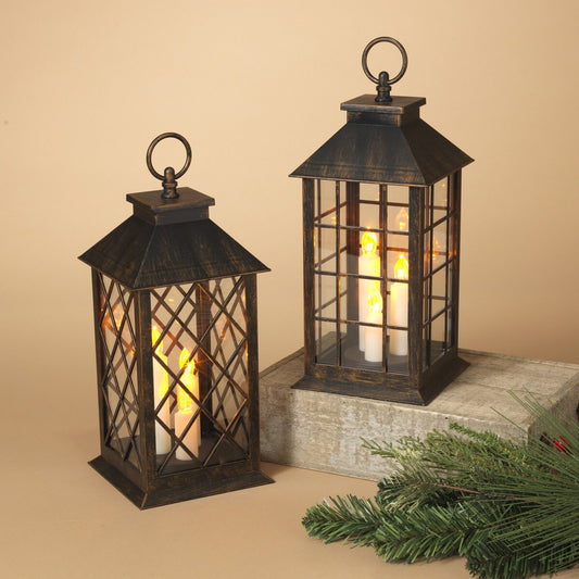 Lighted Lantern Candle Trio