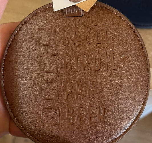 Golf Tee Bag Tags / Brown