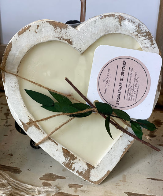 Strawberry Shortcake Candle Heart Dough Bowl - White