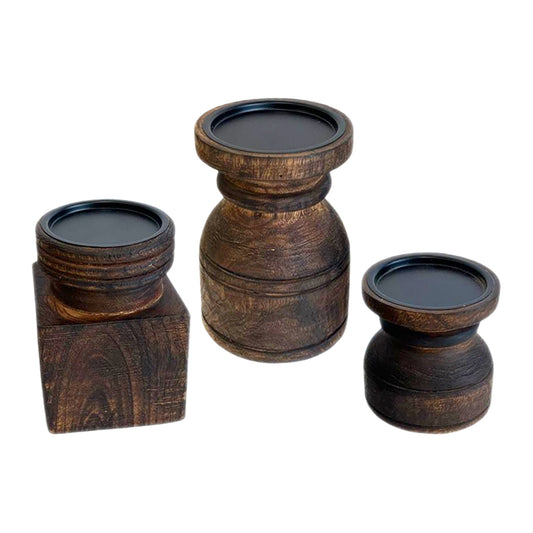 Reclaimed Candle Holder Lg