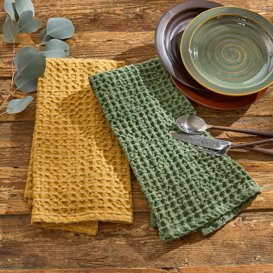 Waffle Weave Towel-Loden