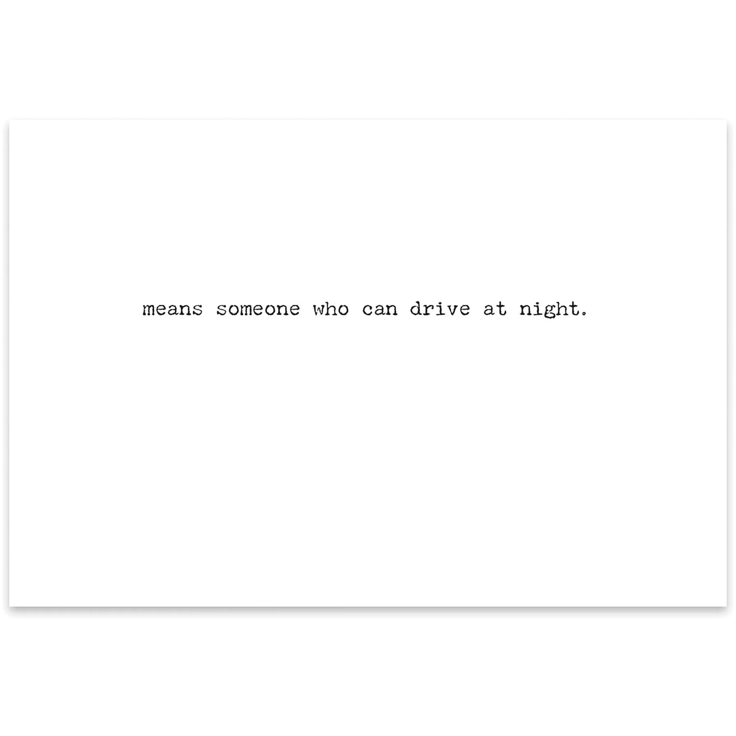 Greeting Card - Drive at Night