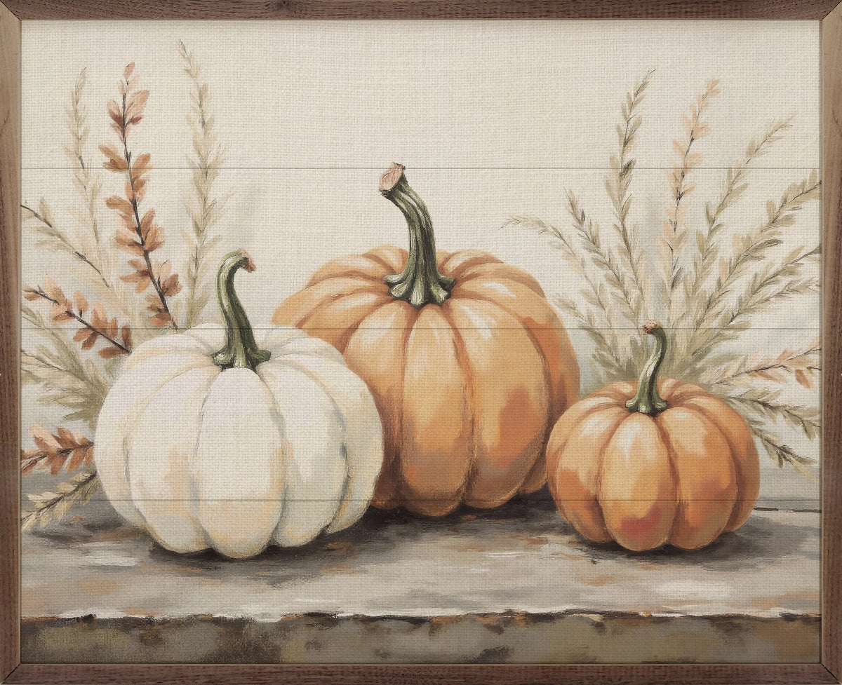 Pumpkins With Autumn Branches 20x16