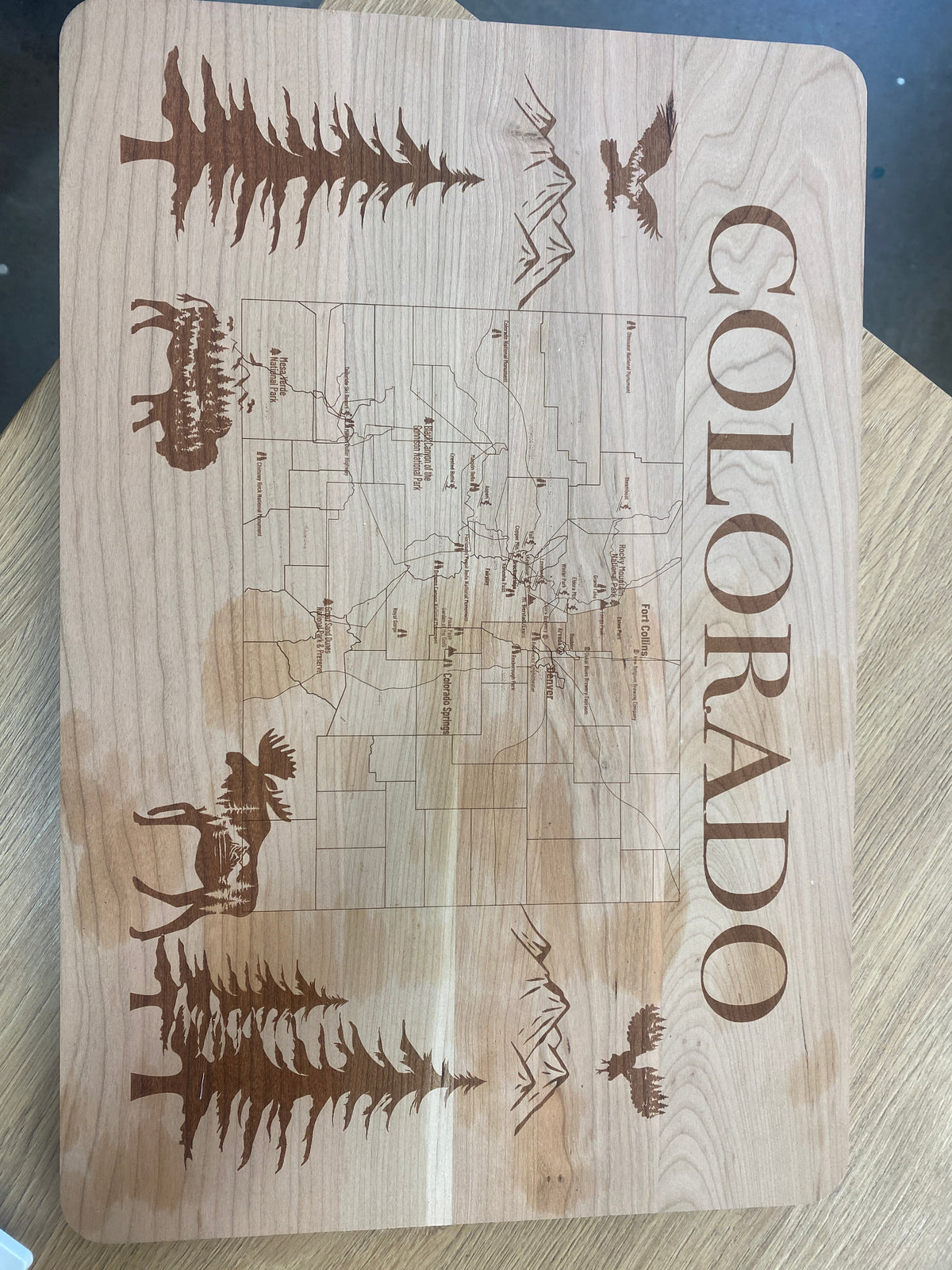 Colorado State Map Cutting Board