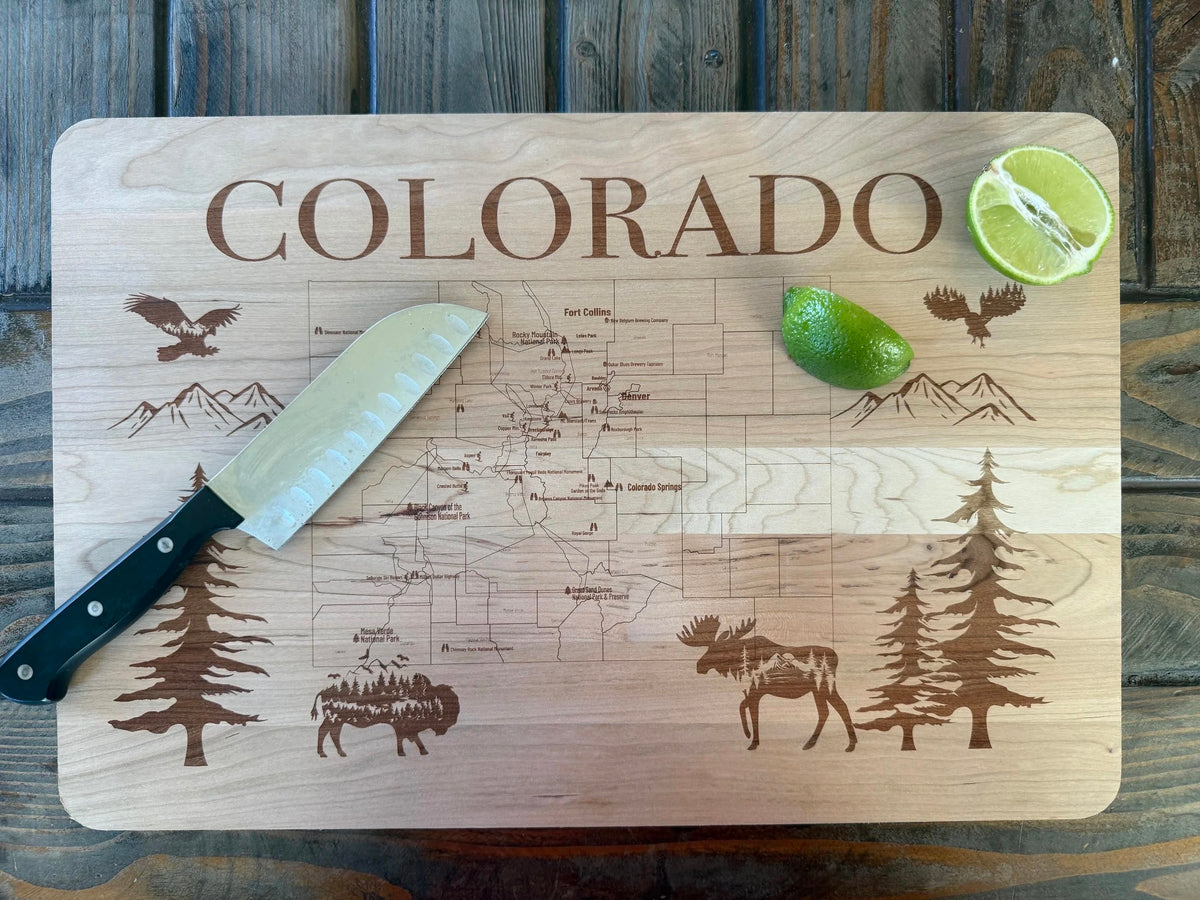 Colorado State Map Cutting Board
