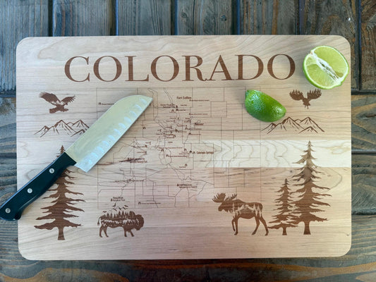Colorado State Map Cutting Board