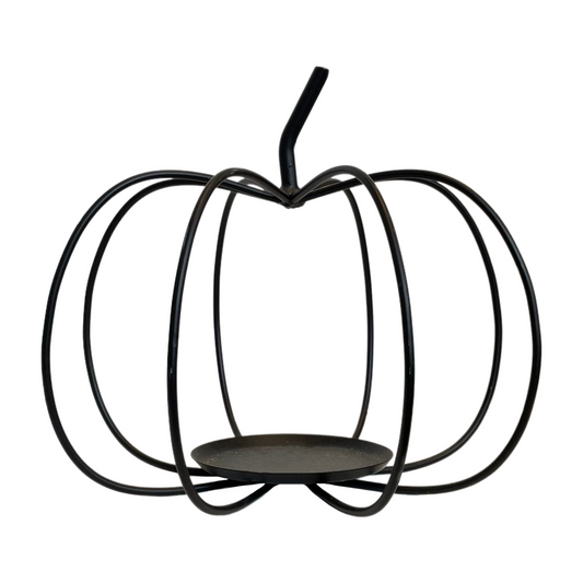 Large Metal Pumpkin with Candle Holder